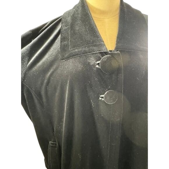 "CHICOS" Black Velvet Cardigan/Blazer Large BUttons Y2K Vintage Cropped Formal - Picture 2 of 9